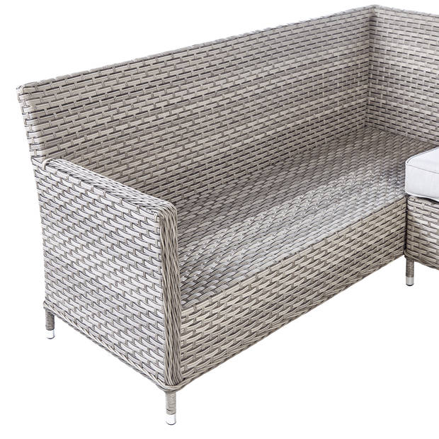 Beliani LACONA - Loungeset-Grijs-PE rotan