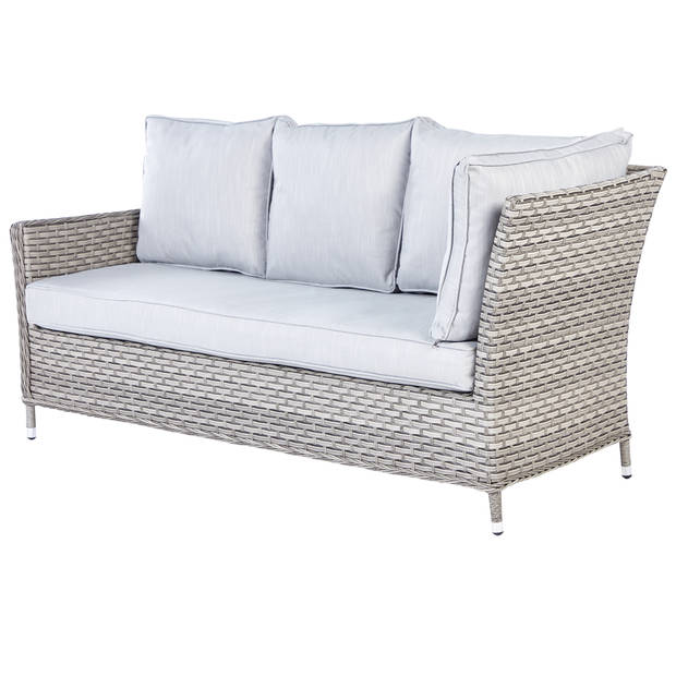 Beliani LACONA - Loungeset-Grijs-PE rotan