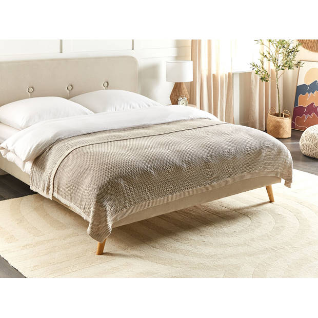 Beliani ILEN - Sprei-Beige-Katoen