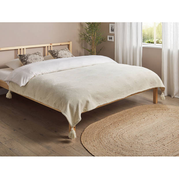 Beliani KAZY - Sprei-Beige-Chenille