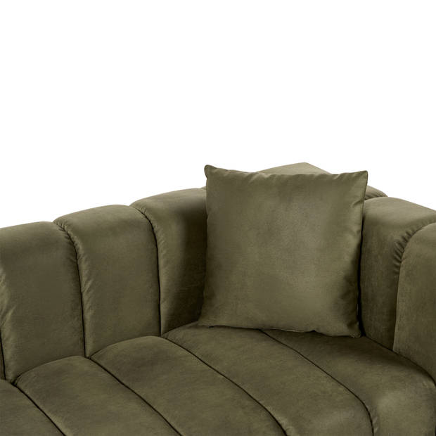 Beliani LANNILS - Chaise longue-Groen-Fluweel