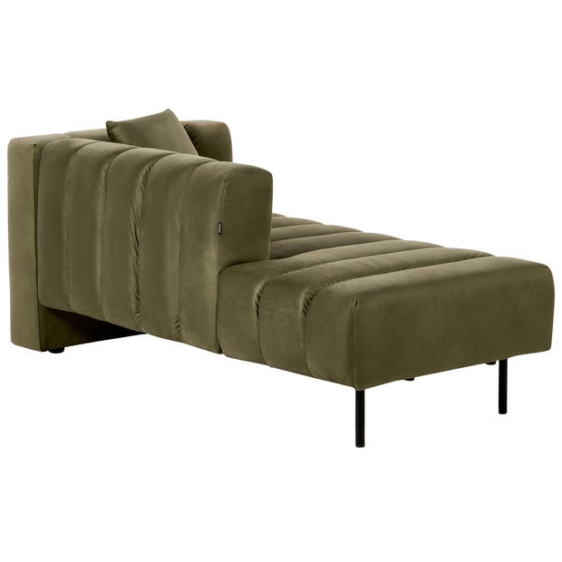 Beliani LANNILS - Chaise longue-Groen-Fluweel