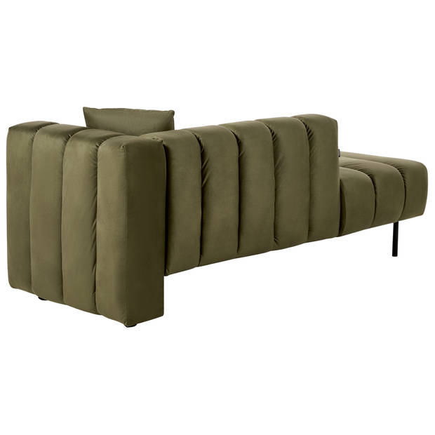 Beliani LANNILS - Chaise longue-Groen-Fluweel