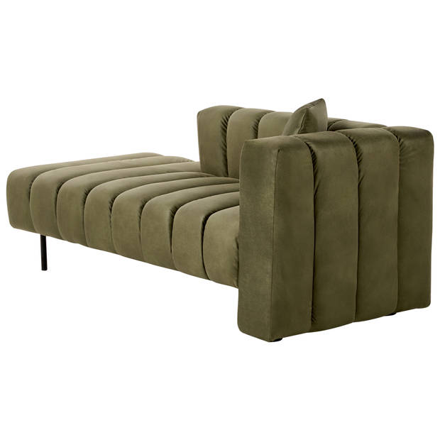 Beliani LANNILS - Chaise longue-Groen-Fluweel