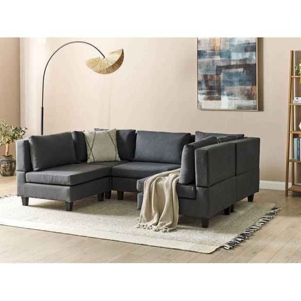 Beliani UNSTAD - Modulaire Sofa-Grijs-Polyester