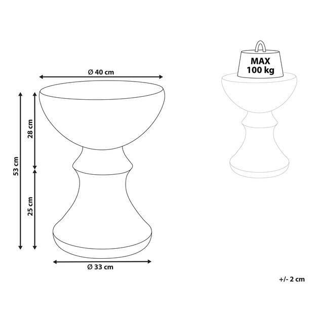 Beliani CALDARO - Bijzettafel-Lichte houtkleur-Lichtbeton (MgO)