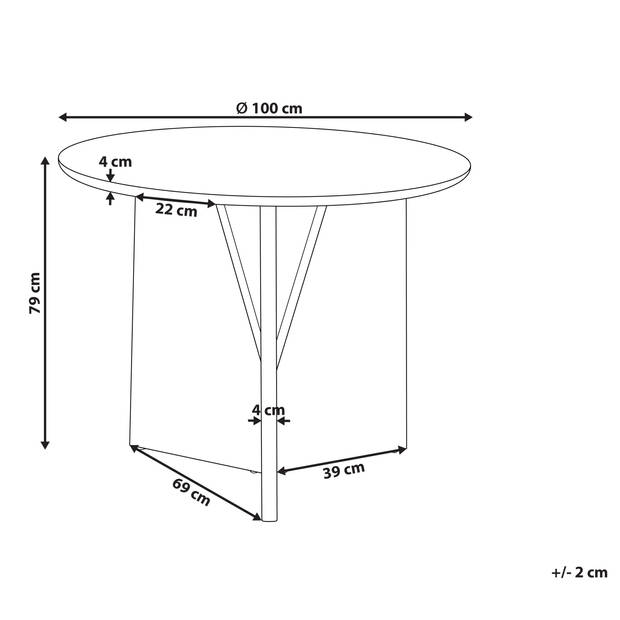 Beliani ARRAN - Eettafel-Lichte houtkleur-Acaciahout