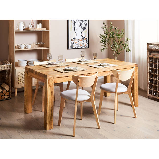 Beliani TESA - Eettafel-Lichte houtkleur-Acaciahout