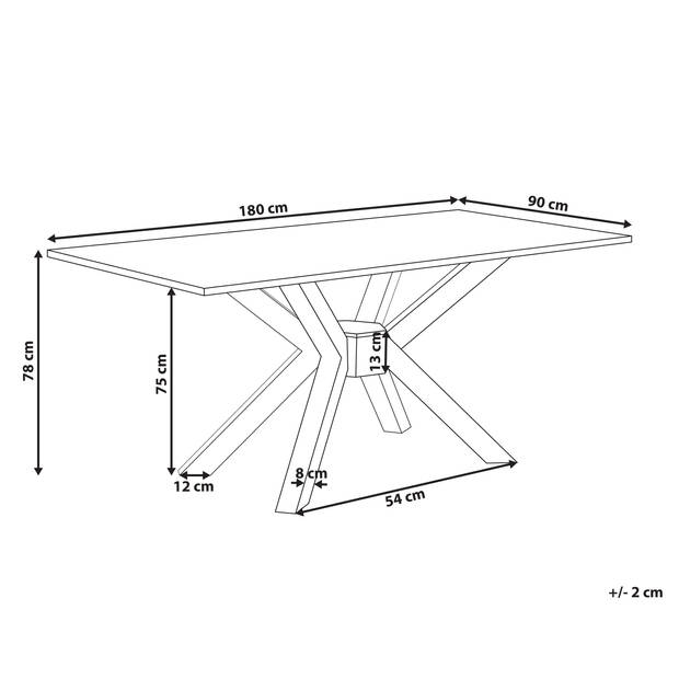 Beliani HAYES - Eettafel-Lichte houtkleur-Acaciahout