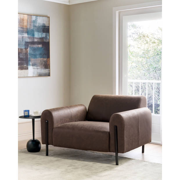 Beliani ASKIM - Fauteuil-Bruin-Polyester