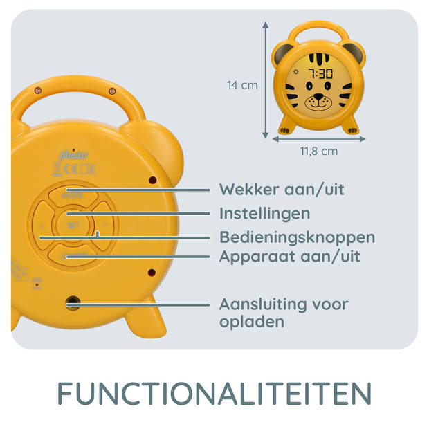 Slaaptrainer, nachtlampje en wekker Alecto Wit