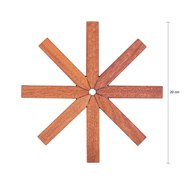 QUVIO Pannenonderzetters - Boomvormige standaard - Set van 3 - Hout