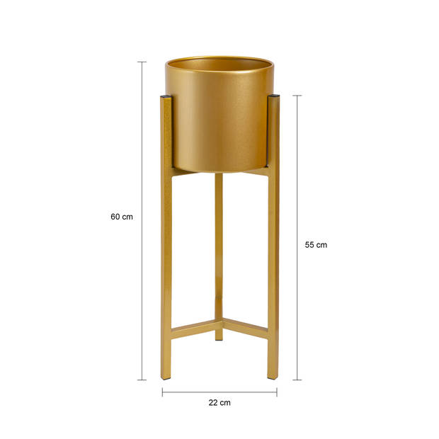 QUVIO Plantensteunen metaal – 22x22x60 cm – Goud -S