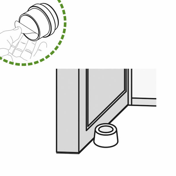 AMIG Deurstopper/deurbuffer - D33mm - zelfklevend - transparant - Deurstoppers