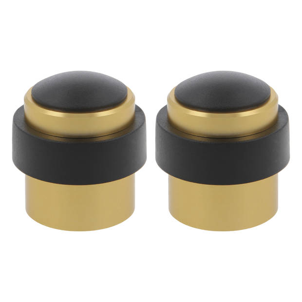 AMIG Deurstopper/deurbuffer - 2x - D30mm - inclusief schroeven - goud  - Deurstoppers