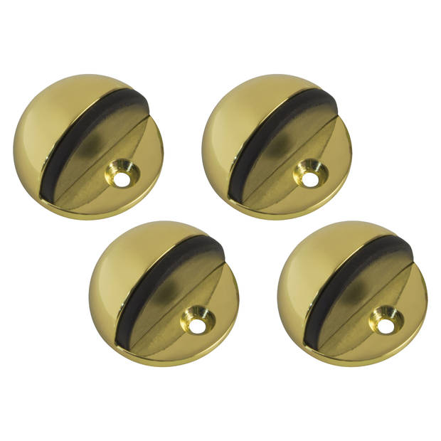 AMIG Deurstopper/deurbuffer - 4x - D45mm - inclusief schroeven - goud  - Deurstoppers