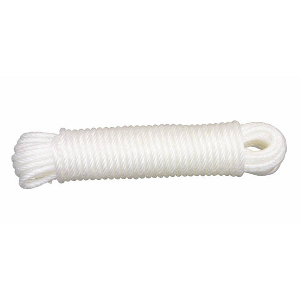 AMIG paracord touw - 15 meter - D5mm - 110kg - PE/PVC - wit - Touw