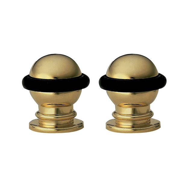 AMIG Deurstopper/deurbuffer - 2x - D22mm - inclusief schroeven - goud  - Deurstoppers