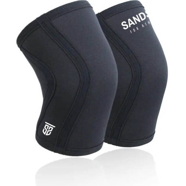 Sandside Knee Sleeves Powerlifting - 7 MM Neopreen Zwart - Knee Sleeve Crossfit - Knieband - Maat S