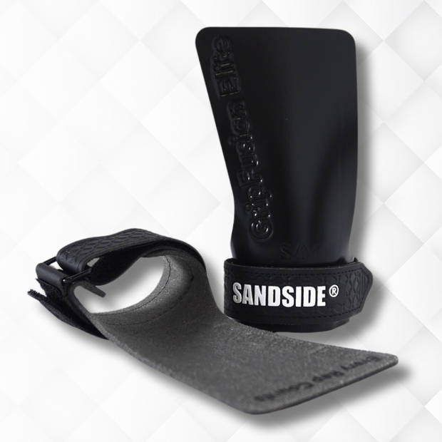 Sandside CrossFit Grips Elite 2.0 Fitness Handschoenen Fingerless Grips Pure Black L/XL