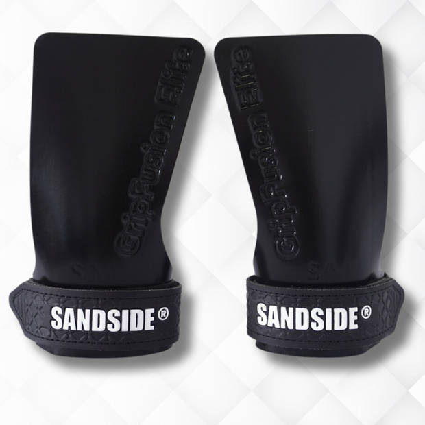 Sandside CrossFit Grips Elite 2.0 Fitness Handschoenen Fingerless Grips Pure Black L/XL