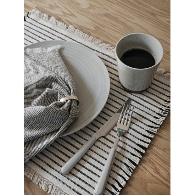 Broste Copenhagen Placemat 'Elouise' Set van 2, Black/White