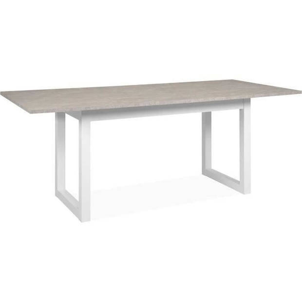 Houston uitschuifbare eettafel - 160-200 x 75 x 90 cm - Blad met travertijneffect - 1 verlengstuk inbegrepen