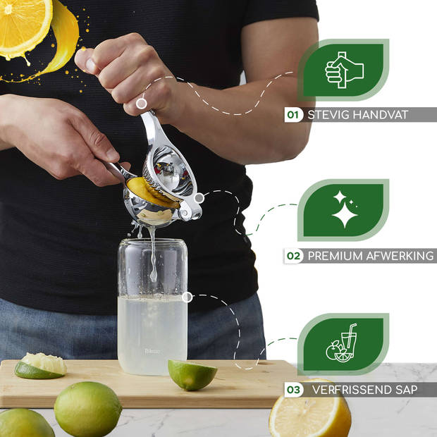 Bikolo® - Citruspers Handmatig - Citroenpers - Limoenpers - Fruitpers - Lemon Squeezer