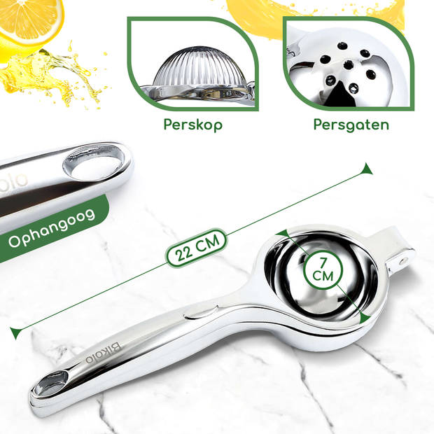 Bikolo® - Citruspers Handmatig - Citroenpers - Limoenpers - Fruitpers - Lemon Squeezer