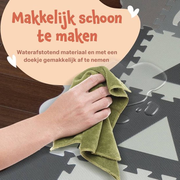 Bellettini® Speelmat voor Baby - Speelgoed 1 jaar - 36 Delige Puzzelmat - Kruipmat - Foam Tegels - Naturel