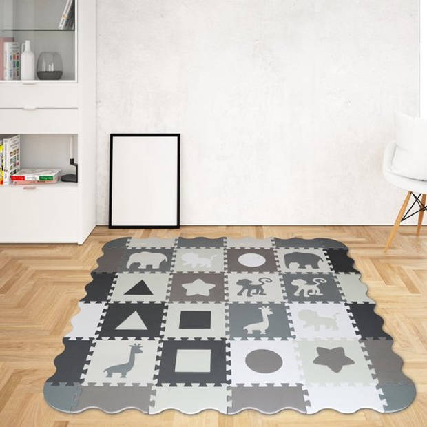 Bellettini® Speelmat voor Baby - Speelgoed 1 jaar - 36 Delige Puzzelmat - Kruipmat - Foam Tegels - Naturel