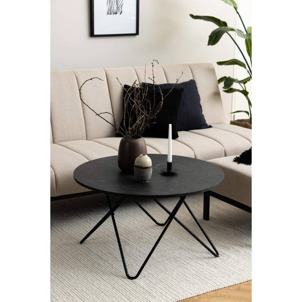 Wyra salontafel Ø80cm zwart.