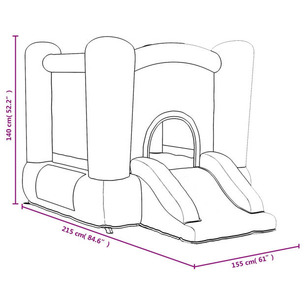 Happy Hop Springkasteel met glijbaan 155x215x140 cm