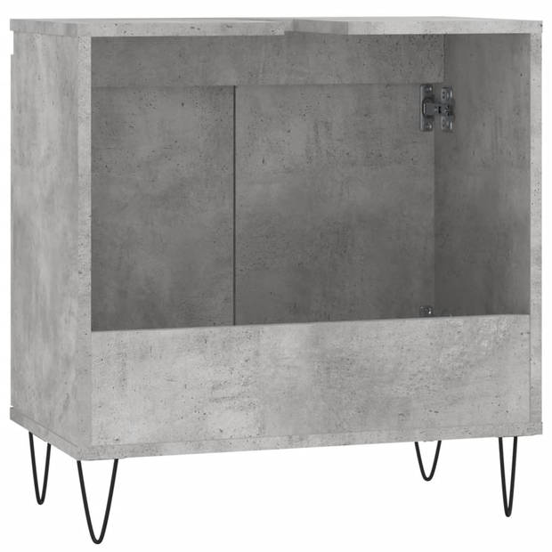 vidaXL Badkamerkast 58x33x60 cm bewerkt hout betongrijs