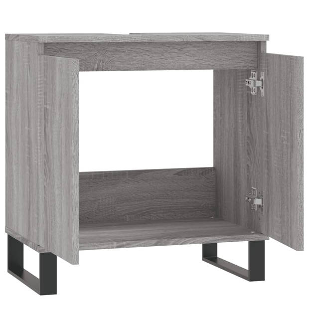 vidaXL Badkamerkast 58x33x60 cm bewerkt hout grijs sonoma eikenkleurig