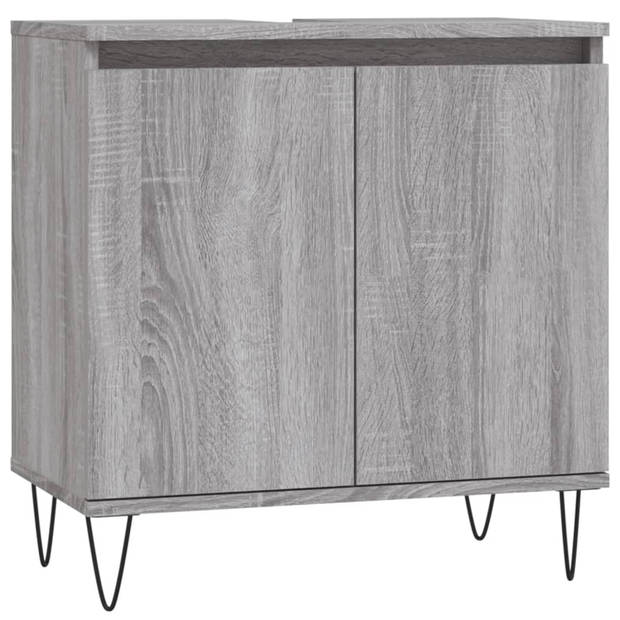 vidaXL Badkamerkast 58x33x60 cm bewerkt hout grijs sonoma eikenkleurig