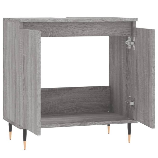 vidaXL Badkamerkast 58x33x60 cm bewerkt hout grijs sonoma eikenkleurig