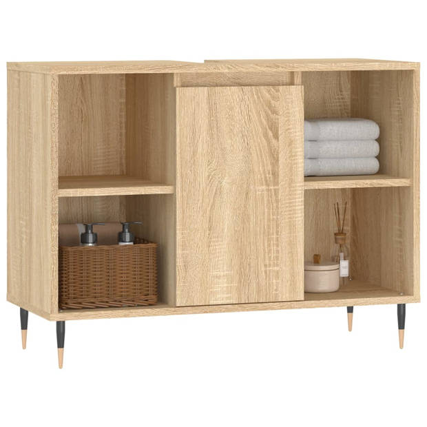 vidaXL Badkamerkast 80x33x60 cm bewerkt hout sonoma eikenkleurig