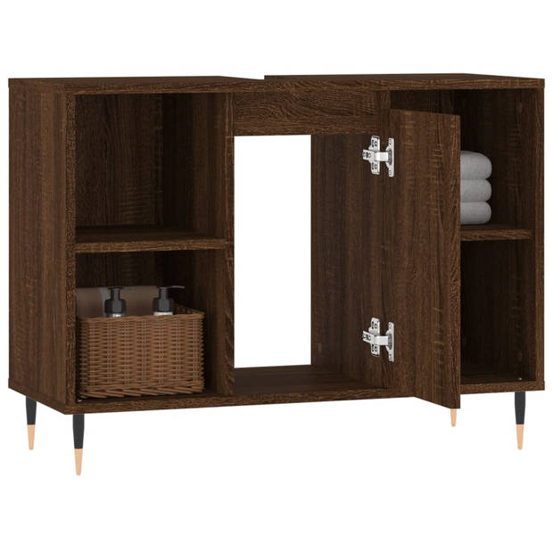 vidaXL Badkamerkast 80x33x60 cm bewerkt hout bruin eikenkleur