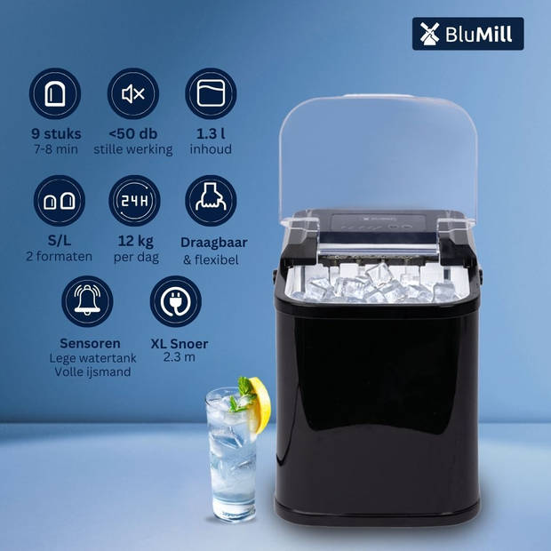 BluMill Compact Ijsblokjesmachine - All Black