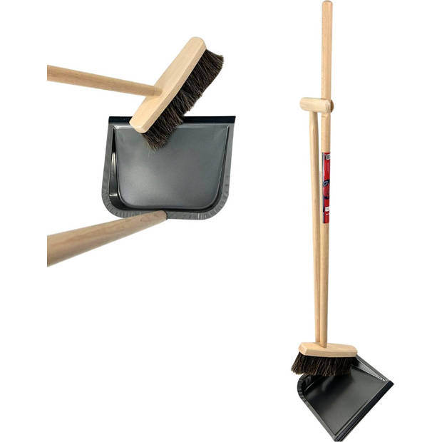 Synx Tools Stoffer en blik Classic Paardenhaar set van 2 - stoffer en blik houten stelen 75cm