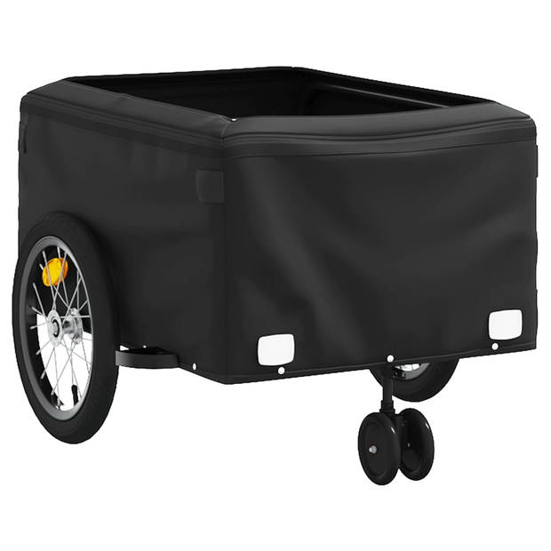 vidaXL Fietstrailer 45 kg ijzer zwart en grijs