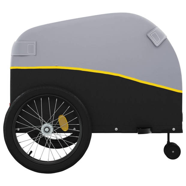 vidaXL Fietstrailer 45 kg ijzer zwart en geel