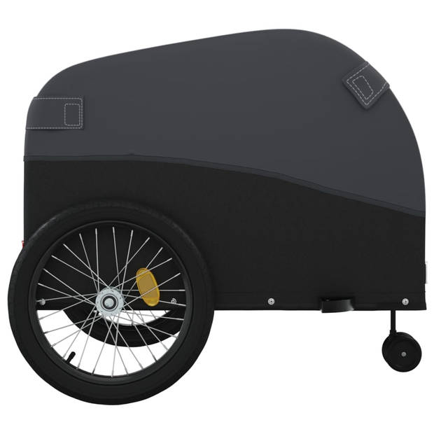 vidaXL Fietstrailer 45 kg ijzer zwart