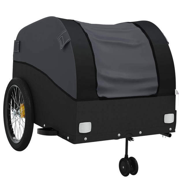 vidaXL Fietstrailer 45 kg ijzer zwart