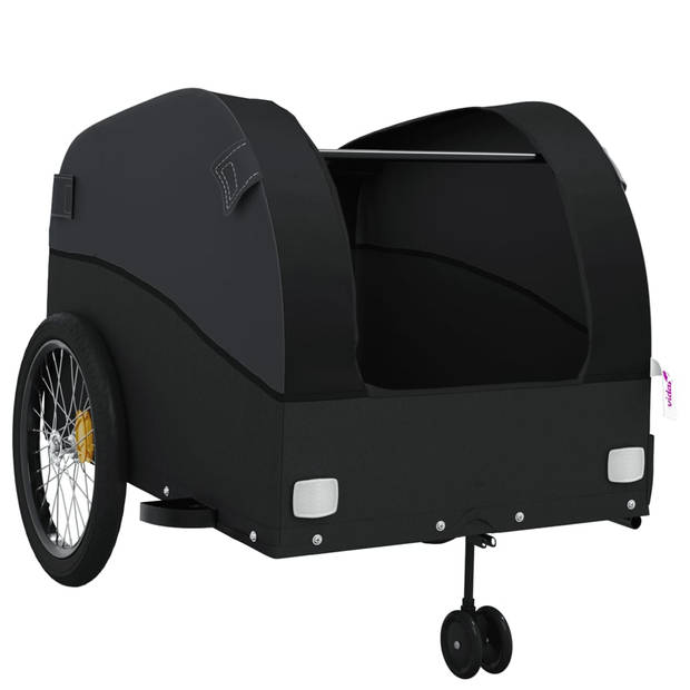 vidaXL Fietstrailer 45 kg ijzer zwart