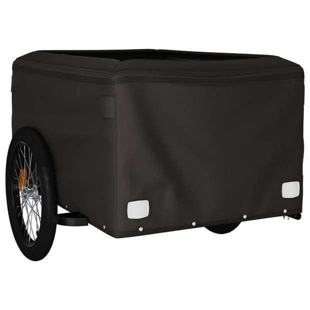 vidaXL Fietstrailer 45 kg ijzer zwart en grijs