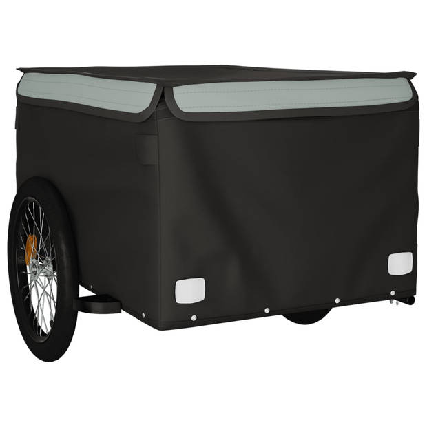 vidaXL Fietstrailer 45 kg ijzer zwart en grijs