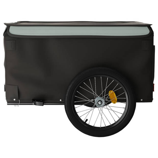 vidaXL Fietstrailer 45 kg ijzer zwart en grijs