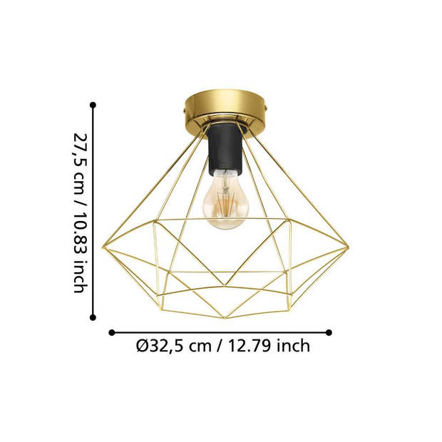 EGLO Tarbes Plafondlamp - E27 - Ø 32,5 cm - Goud